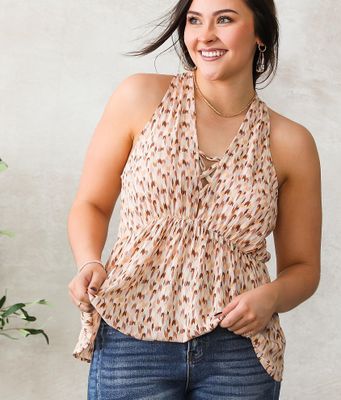 Willow & Root Strappy Peplum Tank Top