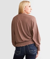 Lace-Up Dolman Top