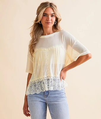 Willow & Root Lace Mesh Top