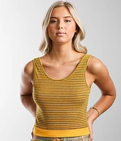 Striped V-Neck Cropped Tank Top