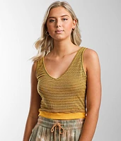 Striped V-Neck Cropped Tank Top