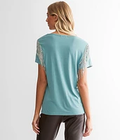 Rhinestone Fringe T-Shirt