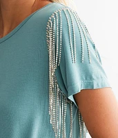 Rhinestone Fringe T-Shirt