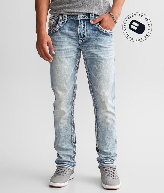 Slim Straight Gray Wash Stretch Jeans