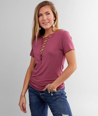 red by BKE Lace-Up Top
