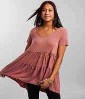 BKE Tiered Babydoll Tunic Top