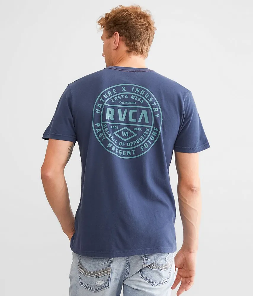 RVCA Dayshift Blue Stripe Short Sleeve Button Up Shirt