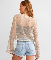 Mesh Cropped Sweater
