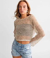 Mesh Cropped Sweater