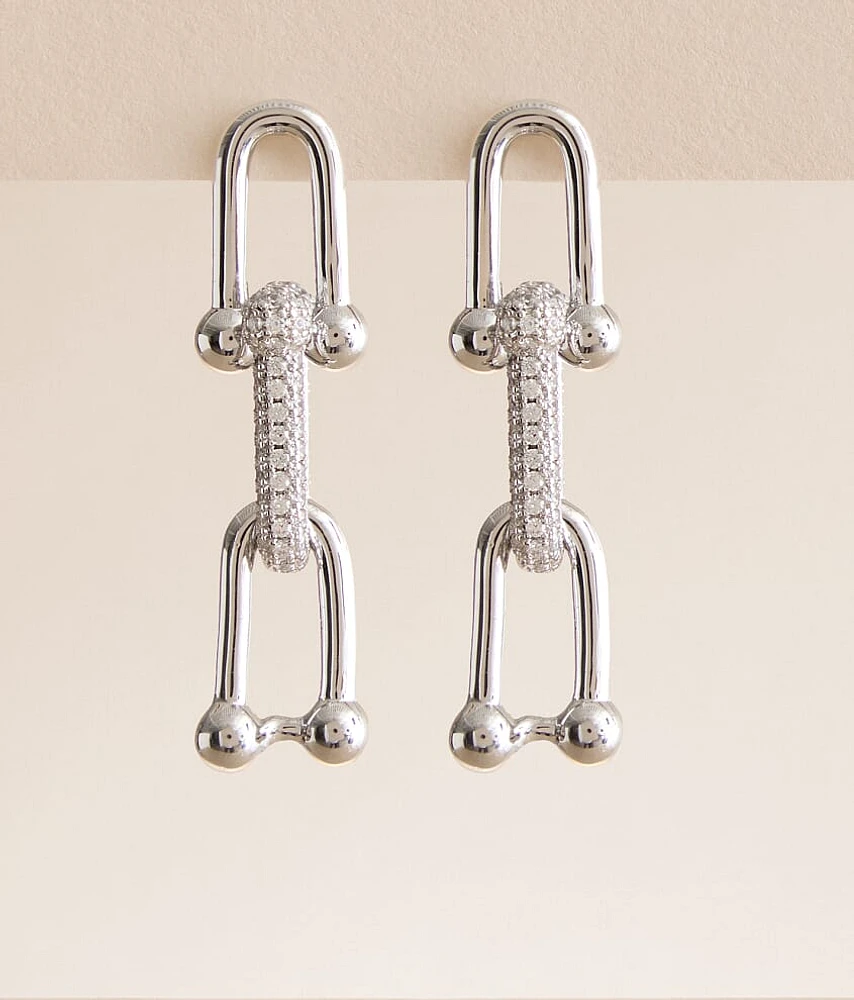 Link Pave Drop Earring