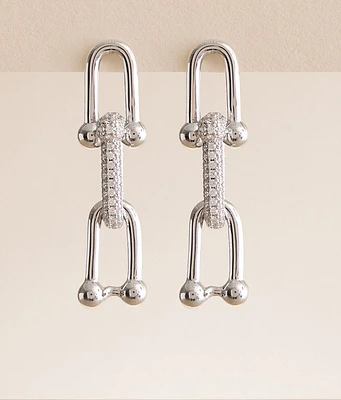 Link Pave Drop Earring