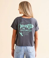 Salt Life Hooked On Water Cropped T-Shirt