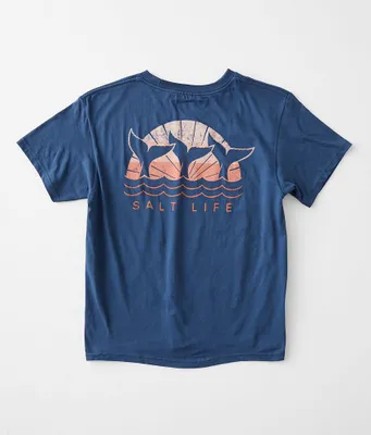 Girls - Salt Life Sunset Whales T-Shirt