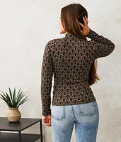 Medallion Mock Neck Top