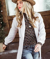 Medallion Mock Neck Top