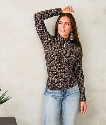 Medallion Mock Neck Top