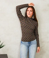 Medallion Mock Neck Top