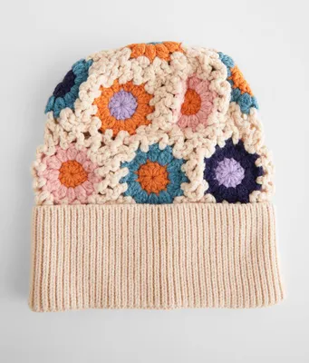 San Diego Hat Company Flower Knit Beanie