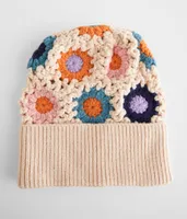 San Diego Hat Company Flower Knit Beanie
