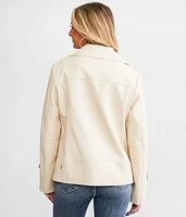 Faux Leather Moto Jacket