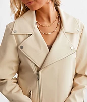 Faux Leather Moto Jacket