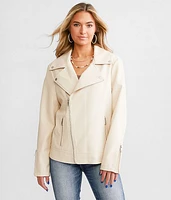 Faux Leather Moto Jacket
