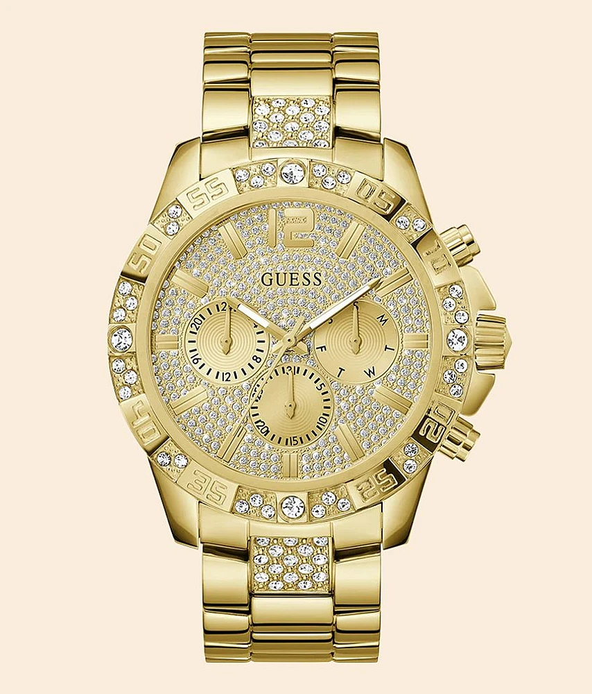 Guess Gold Tone Crystal Watch