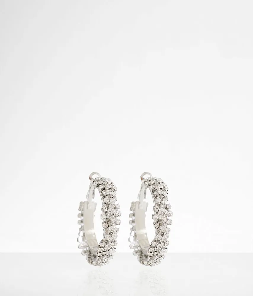 boutique by BKE Twisted Glitz Hoop Earring