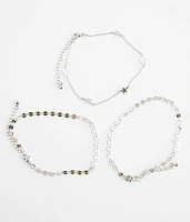 3 Pack Star Ankle Bracelet Set