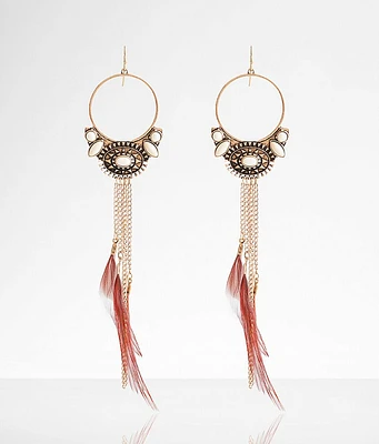 boutique by BKE Feather Fringe Drop Earring