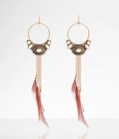 boutique by BKE Feather Fringe Drop Earring