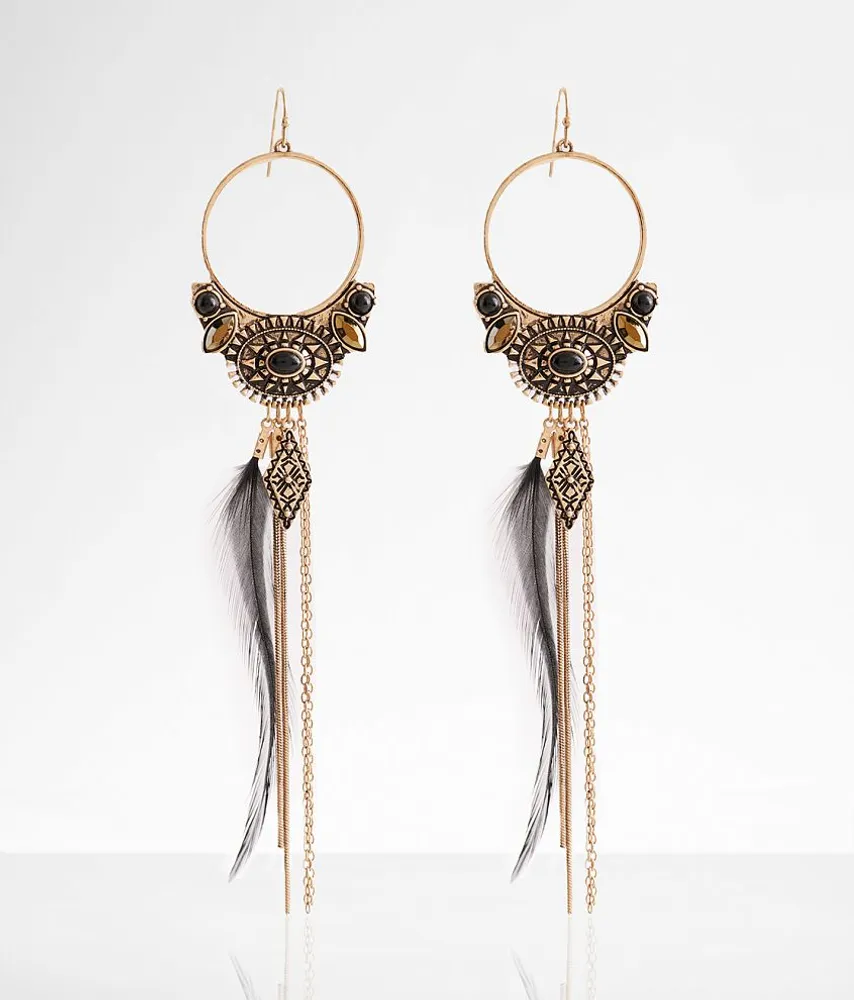 boutique by BKE Western Feather Drop Earring