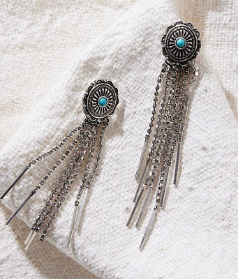 Sterling & Stitch Western Rhinestone Fringe Earring