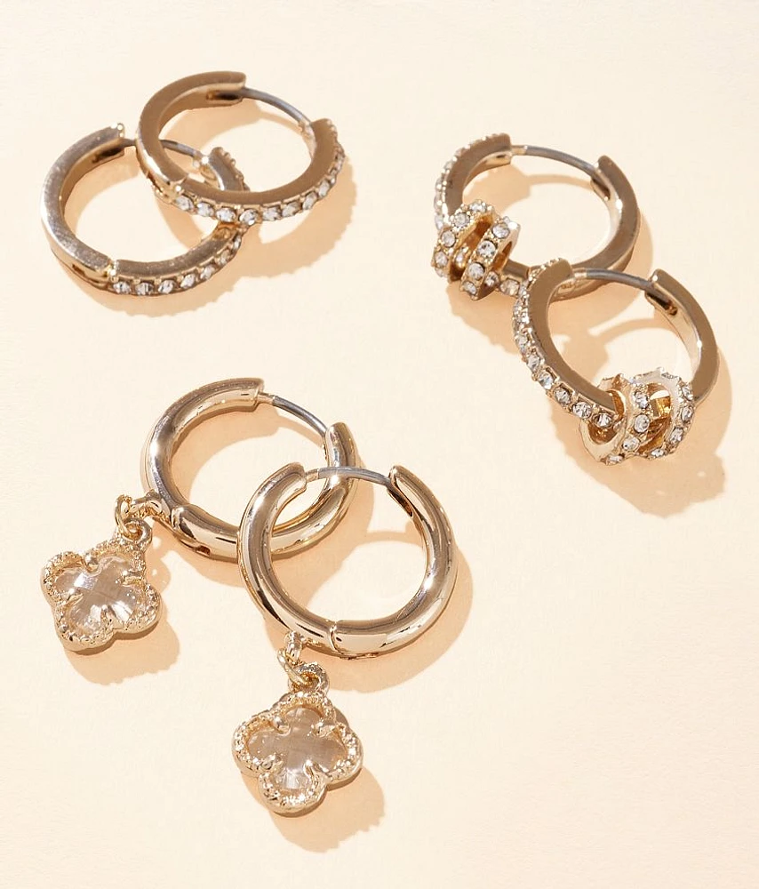 boutique by BKE 3 Pack Glitz Earring Set