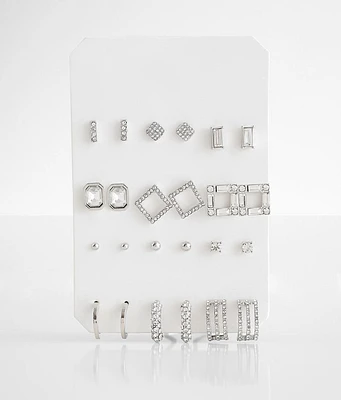 12 Pack Stud Earring Set
