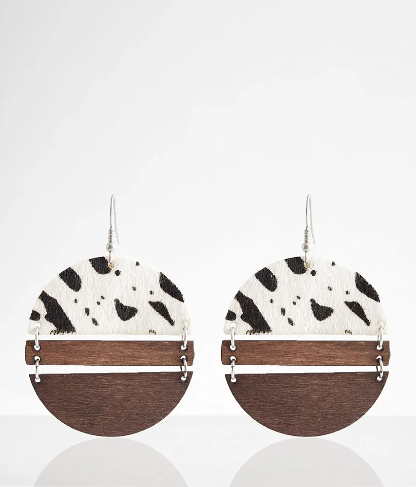 boutique by BKE Cow Print Fur Drop Earring