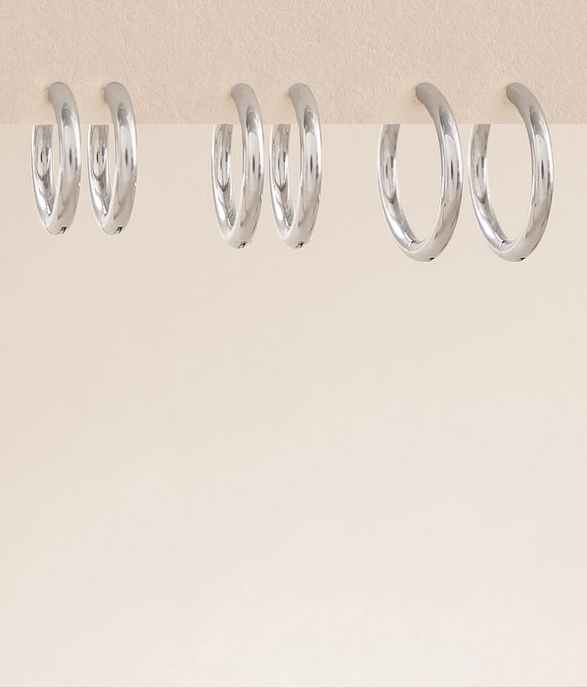 3 Pack Hoop Earring Set