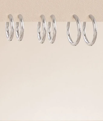 3 Pack Hoop Earring Set