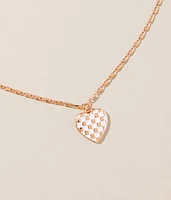 Checkered Heart Necklace