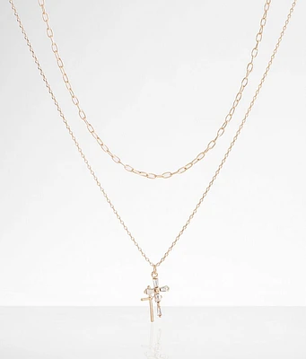 boutique by BKE 2 Pack Cross Necklace Set