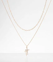 boutique by BKE 2 Pack Cross Necklace Set