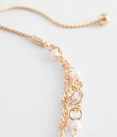 Faux Pearl Slider Bracelet
