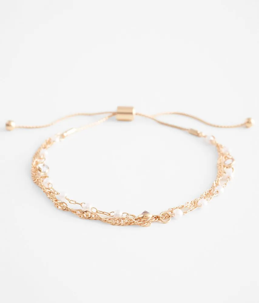 Faux Pearl Slider Bracelet