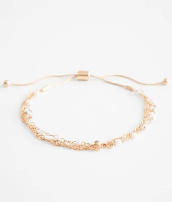 Faux Pearl Slider Bracelet
