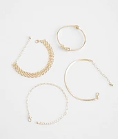 4 Pack Glam Bracelet Set
