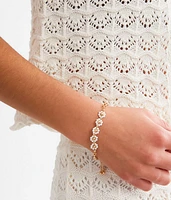 Faux Pearl Flower Bracelet