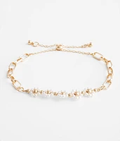 BKE Faux Pearl Flower Bracelet