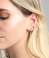 Glitz 3 Pack 18k Gold Plated Stud Earring Set