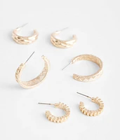 3 Pack Hoop Earring Set
