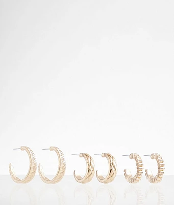 boutique by BKE 3 Pack Hoop Earring Set